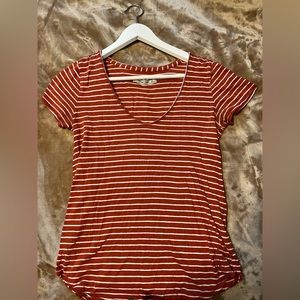 Size S Striped Abercrombie & Fitch Scoop Neck Tee